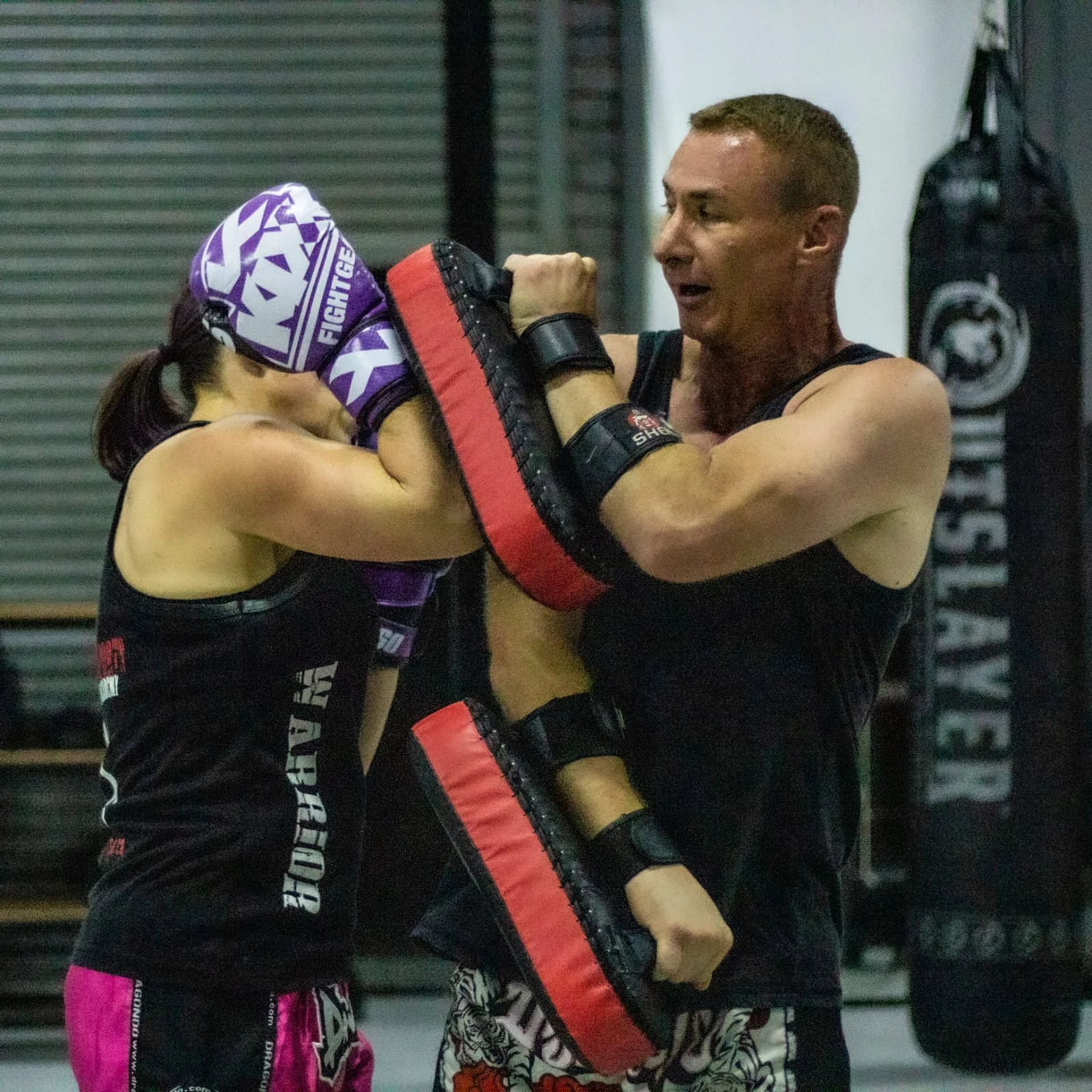 Individual pad work with a Warrior Sports coach
